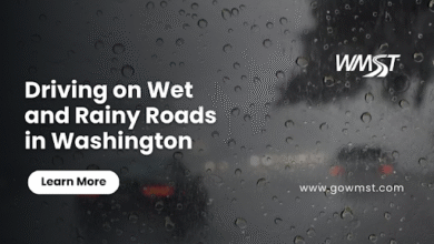 Wet and Rainy Roads in Washington